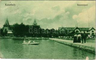 1912 Keszthely, Balaton-part, Balaton és Hullám szálloda. Mérei Ignác kiadása (fa)