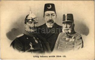 Világháború emlék 1914-15 / WWI Austro-Hungarian K.u.K. military, Viribus Unitis, Central Powers propaganda with Wilhelm II, Mehmed V, Franz Joseph I of Austria (EK)