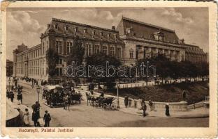 1915 Bucharest, Bukarest, Bucuresti, Bucuresci; Palatul Justitiei / Palace of Justice, horse-drawn tram (EM)