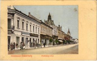 1911 Hódmezővásárhely, Andrássy utca, Grosz Izidor, Keleti Adolf, Nemes Ármin üzlete és saját kiadása (EK)