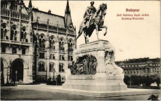 1911 Budapest V. Országház, Parlament, Gróf Andrássy Gyula szobra (felületi sérülés / surface damage)