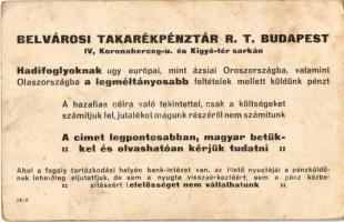 Budapest V. Belvárosi Takarékpénztár r.-t. palotája, üzletek, reklámlap (non PC) (EK)