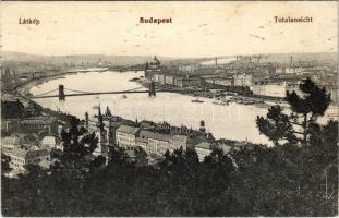 1914 Budapest I. Látkép, Tabán, Lánchíd (EK)