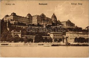 1913 Budapest I. Királyi vár, gőzhajók. "Tanuljon Eszperantóul! Forduljon felvilágosításért a Magyar Eszperantisták Egyesületéhez" reklám a hátoldalon (EK)