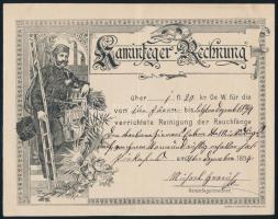 1894 Kéményseprő számla Pinkafő / Pinkafeld chimneysweep invoice Burgenland