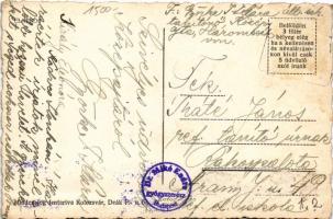 Barót, Baraolt; Piac tér, templom, római katolikus népiskola, Hangya szövetkezet üzlete, országzászl...