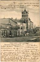 1903 Nagyenyed, Aiud; Fő tér és megye székháza, Bisztritsány Lajos üzlete. Fenchel Lázár kiadása / main square, county hall, shop (EK)