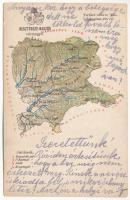 1910 Beszterce-Naszód vármegye térképe. Kiadja Károlyi Gy. / Map of Bistrita-Nasaud county (EK)