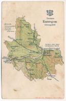 1900 Esztergom vármegye térképe. Kiadja Károlyi Gy. / Map of Esztergom County (fa)