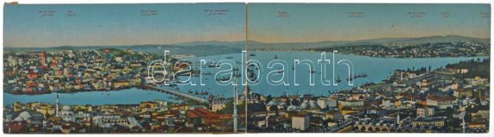 Constantinople, Istanbul; Vue prise de la Tour du Séraskerat / 6-részes kihajtható panorámalap / 6-t...