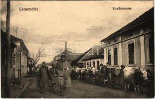 1916 Smederevo, Semendria, Szendrő; Straßenscene / WWI street scene with German soldiers