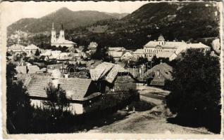 1940 Felsőbánya, Baia Sprie; templom, Római katolikus fiú és leány iskola / church, school. photo (EK)