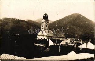 1940 Nagybánya, Baia Mare; református templom / Calvinist church. photo + 1940 Nagybánya visszatért So. Stpl