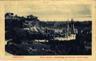 1912 Budapest I. Duna részlet a Gellérthegy felől, Ferenc József híd (Rb)