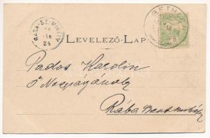 1906 Bethlen, Beclean; vasútállomás, gőzmozdony, vonat. Kajári István kiadása / railway station, loc...