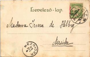 1902 Mikulás és Krampusz / Saint Nicholas and Krampus art postcard. G. Rüger & Co. Wien V/I. 190...