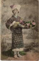 1916 Japanese folklore, flower seller (fa)