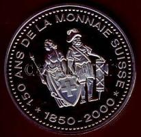 Svájc 2000. "150 éves a svájci valuta" multicolor emlékérem T:PP