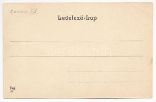 Brassó, Kronstadt, Brasov; Kapu utca, Kertsch nyaraló. Szecessziós virágos litho keret / street, vil...