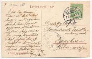 1909 Brassó, Kronstadt, Brasov; Elite kávéház kertje. Brassói Lapok kiadása / cafe garden (EK)