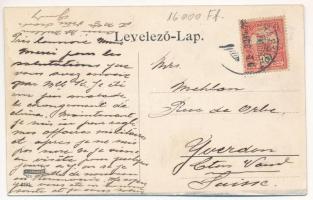 1918 Brassó, Kronstadt, Brasov; Schlossbergzeile am Nacht / Fellegvársor este / Cetatea at night. He...