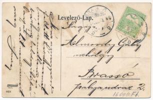 1913 Brassó, Kronstadt, Brasov; Purzengasse am Nacht / Kapu utca este, H. Zeidner, Providentia és De...