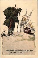 Weihnachten im Felde 1916. K.u.k. 2. Armee Feldpostkarte / Osztrák-magyar katonai karácsonyi tábori üdvözlőlap / WWI Austro-Hungarian military Christmas greeting card s: E. Kutzer (EK)