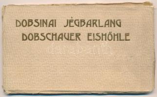 1916 Dobsina, Dobschau; Dobsinai jégbarlang. Leporellófüzet (nem képeslapos) 12 képpel / Dobschauer Eishöhle / Dobsinská ladová jaskyna / non-postcard leporello booklet with 12 pictures of the ice cave (szakadások a borítón / tears on the cover)