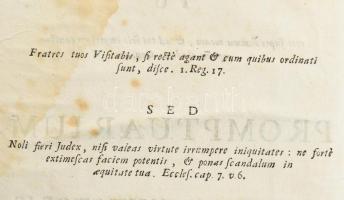 Jankovich József:: Promptuarium commissarii visitatoris ex sacris scripturis, ss. patribus, optimis ...