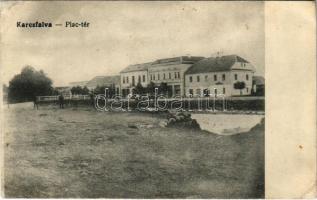 1918 Karcfalva, Csíkkarcfalva, Carta; Piac tér. Mihály István kiadása / square (r)
