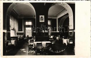 Kolozsvár, Cluj; Savoy kávéház belső, magyar címer a falon / cafe interior, Hungarian coat of arms on the wall / cafenea. photo