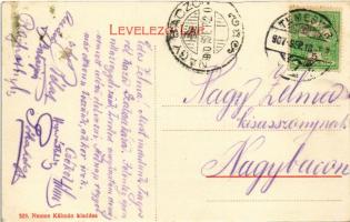 1907 Lugos, Lugoj; Izabella tér, piac, sörcsarnok, Barát és Lengyel és Kohn Testvérek üzlete, Városh...