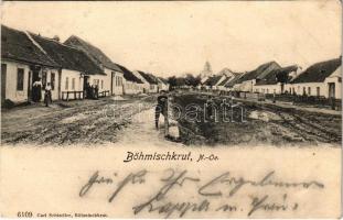 1906 Großkrut, Böhmischkrut; Strasse, Geschäft. Carl Schindler 6109. / street, shop