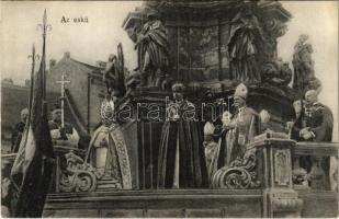 1917 Budapest I. Az eskü. IV. Károly király koronázása. Erdélyi udv. fényképész felvétele