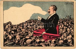 Első világháborús olasz gúnyrajz II. Vilmos császárról / WWI Italian mocking propaganda of Wilhelm II s: T. Bianco (EK)