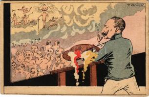 Első világháborús olasz gúnyrajz II. Vilmos császárról / WWI Italian mocking propaganda of Wilhelm II s: T. Bianco