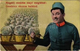 1914 Megállj muszka, majd meglátod: gombóc okozza halálod! Első világháborús osztrák-magyar katonai humor / WWI K.u.k. anti-Russian military humour (fl)