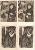 Magyar Zsidó Irodalmi és Művészeti Bizottság - 17 db régi judaika művész képeslap / 17 pre-1945 Hung...