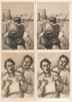 Magyar Zsidó Irodalmi és Művészeti Bizottság - 17 db régi judaika művész képeslap / 17 pre-1945 Hung...