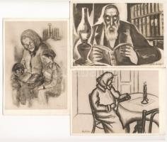 Magyar Zsidó Irodalmi és Művészeti Bizottság - 17 db régi judaika művész képeslap / 17 pre-1945 Hung...