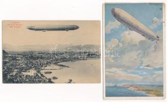 8 db RÉGI első világháborús katonai képeslap, német Zeppelin léghajók, Krupp ágyú / 8 pre-1945 Germa...