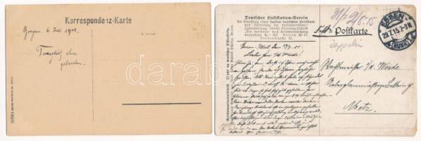 8 db RÉGI első világháborús katonai képeslap, német Zeppelin léghajók, Krupp ágyú / 8 pre-1945 Germa...