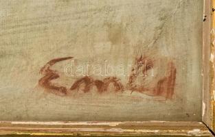 Emőd jelzéssel: Női akt. Vegyes technika, papír. Kissé sérült. Üvegezett, sérült fakeretben. 64x45 c...