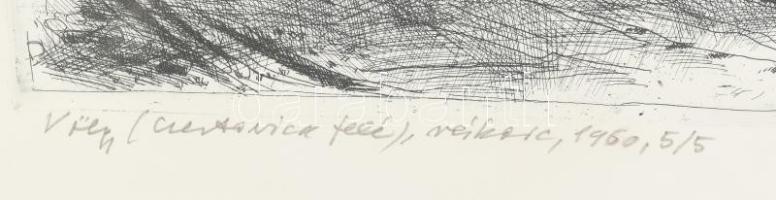 Luzsicza Lajos (1920-2005): Völgy (Certovica felé, Tátra). Rézkarc, papír. Jelzett, számozott (5/5)....