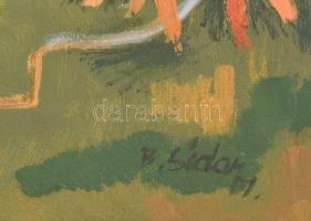 B. Séday Mária (1925-2009): Őszi lovaglás. Olaj, farost, jelzett. Hátoldalán autográf felirattal. Fa...