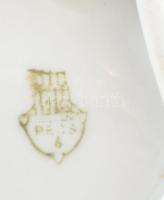 Zsolnay virágmintás porcelán kávékiöntő és sószóró, részben kézzel festett, jelzett, kis kopásnyomok...