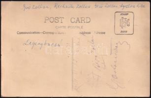 1924 Legénybucsú fotója, fotólap, a hátoldalon feliratozva, a hátoldalakon a résztvevők aláírásaival...