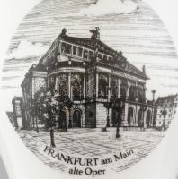 Porcelán pohár, a frankfurti operaház képével, matricás, jelzett (Bavaria TK), apró kopásnyomokkal, ...