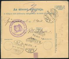1916 Csomagszállító 3 színű Turul bérmentesítéssel "BÉREG" - Budapest, Radecky laktanya