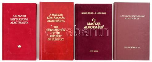 A Magyar Köztársaság alkotmányai, 4 db kiadás 1989-1995-1998-2002, közte 2 DEDIKÁLT példánnyal: 

...
